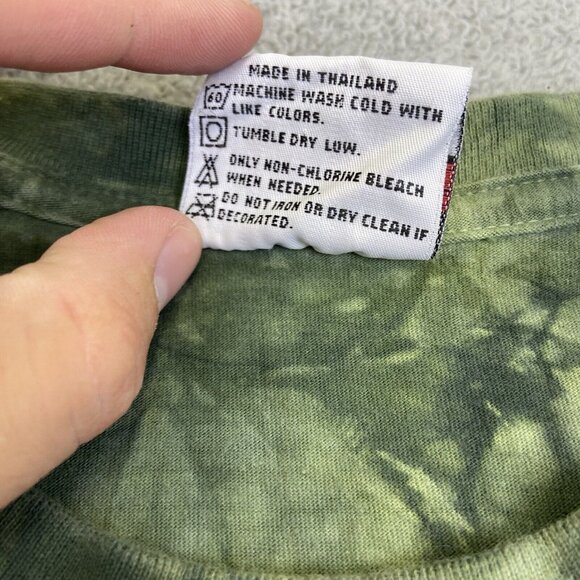 Bob Marley T Shirt XL Green The Roxx Double Sided Tie Dye Lion - Picture 9 of 11